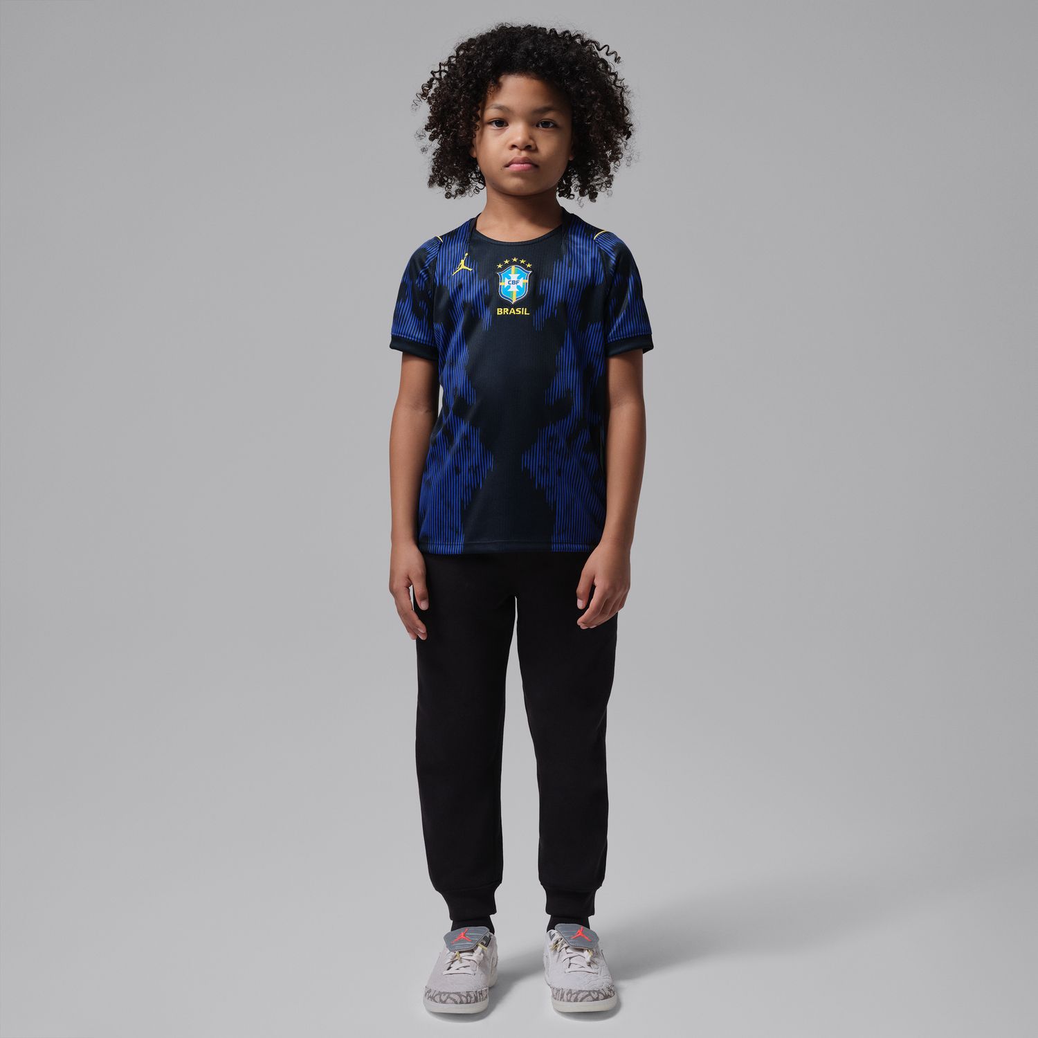 Brazil 2026 Stadium Away Little Kids' Jordan Dri-FIT Soccer Replica Jersey