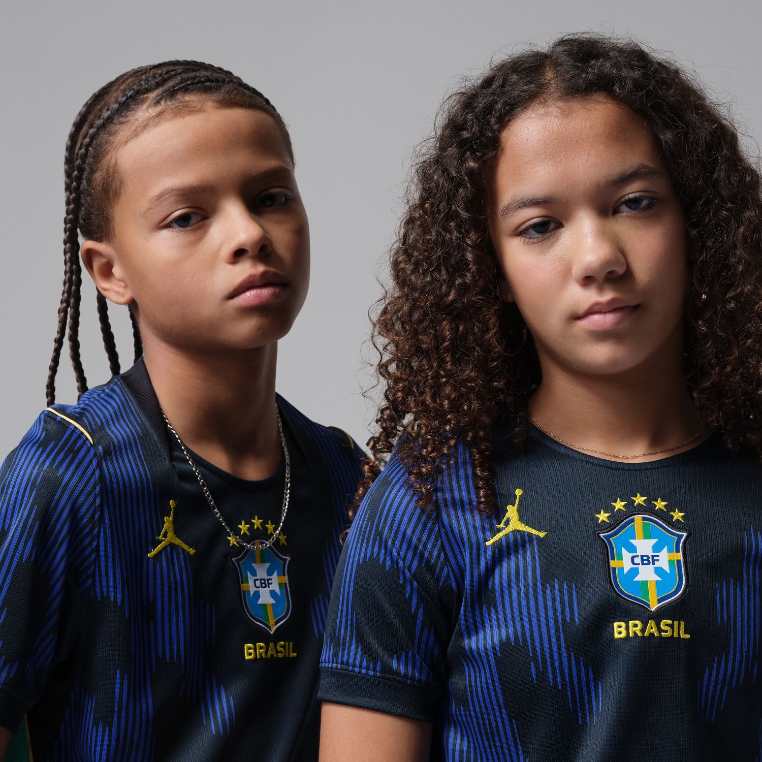Brazil 2026 Stadium Away Big Kids' Jordan Dri-FIT Soccer Replica Jersey