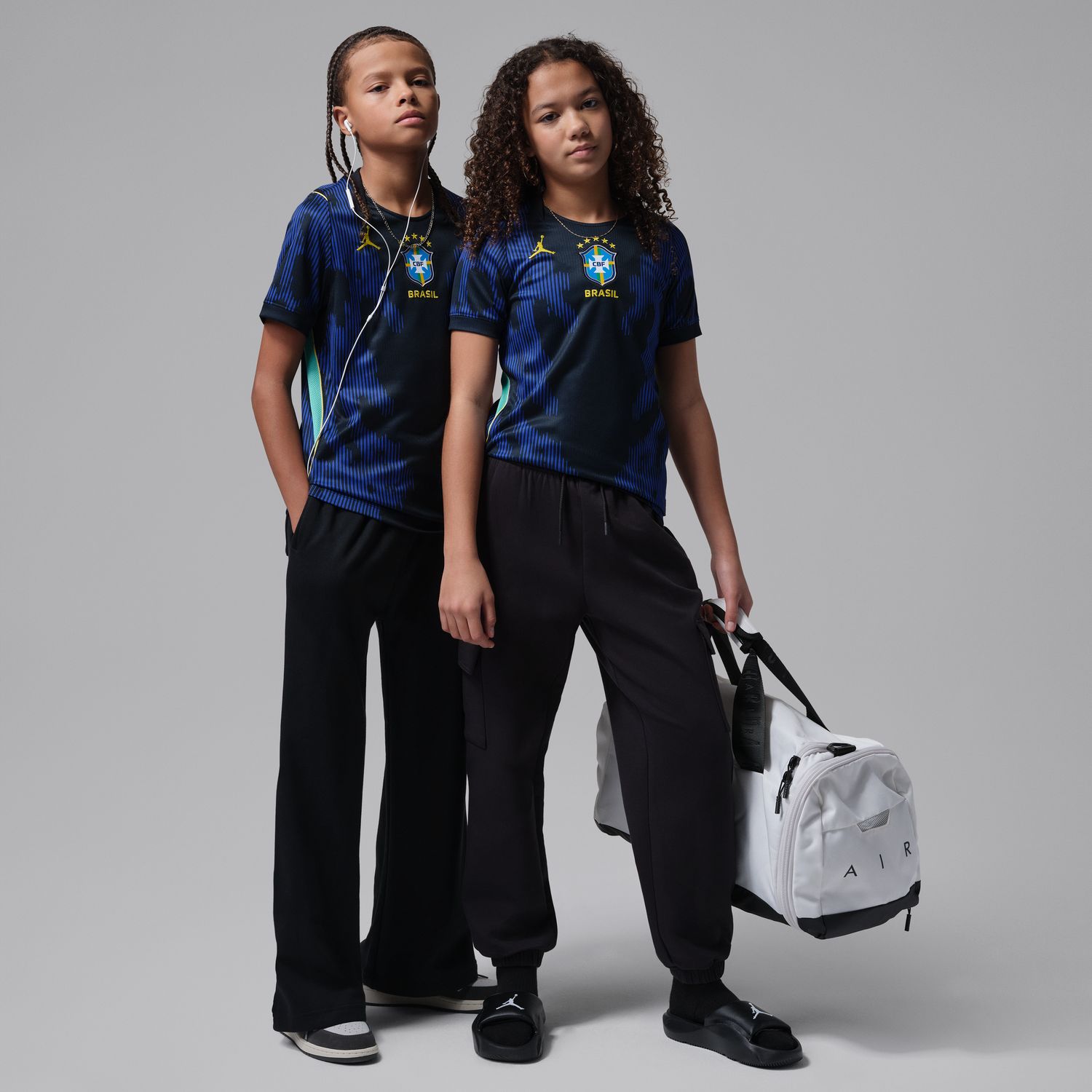 Brazil 2026 Stadium Away Big Kids' Jordan Dri-FIT Soccer Replica Jersey