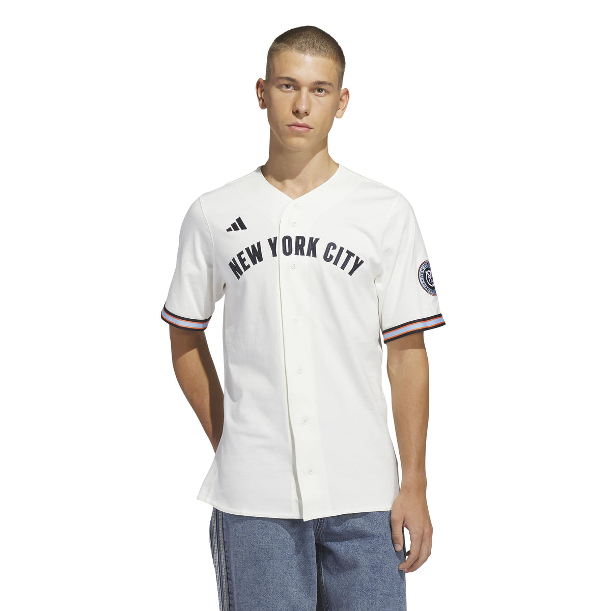 NYC FULL BUTTON COTTON JERSEY